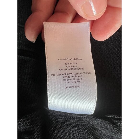 NWT Michael Kors Women’s Black Knit Knee Length Gold Zip Pencil Skirt Size 12 - Picture 2 of 16